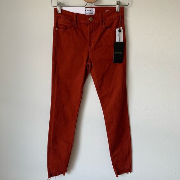NWT FRAME Le High Skinny Jeans Raw Stagger Hem 24 - Picture 4 of 14